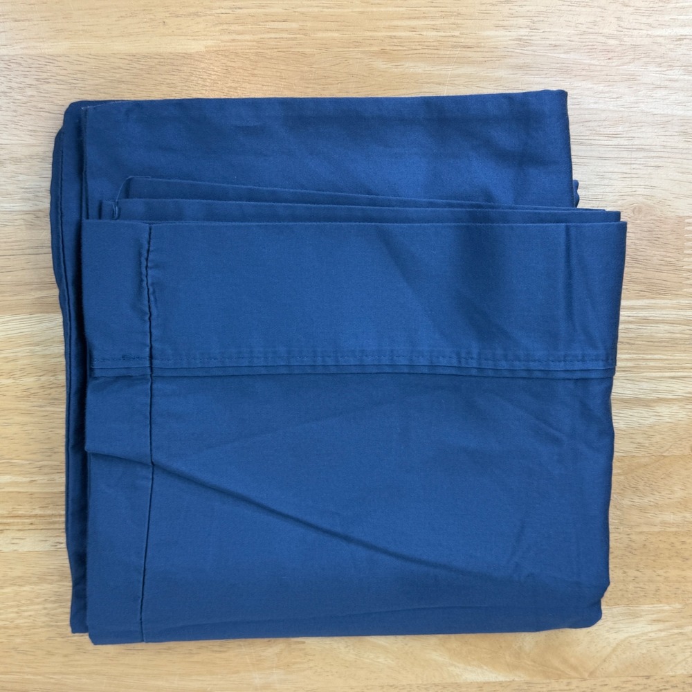 Threshold Metallic Blue 100% Cotton Pillowcase Set KING 2pc Sateen